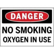 Safety sign warning of no smoking due to oxygen use