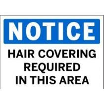 Notice - Hair Covering Required In This Area