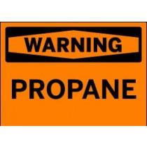 Warning sign for propane on an orange background