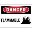 Danger flammable sign with flame symbol