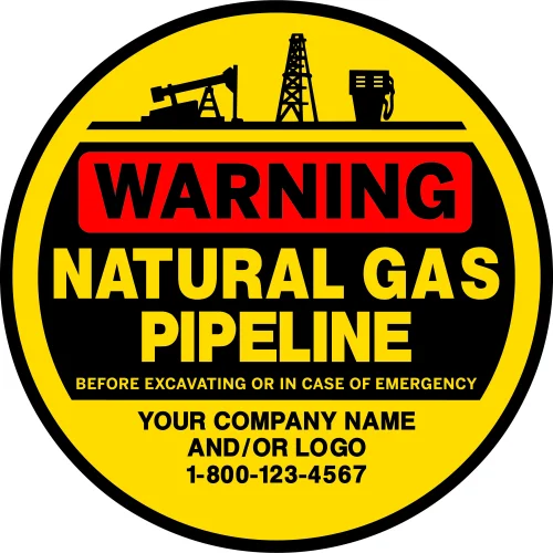 Custom Warning Natural Gas Pipeline