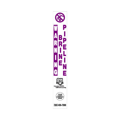 Warning Brine Pipeline Purple Marker Decal