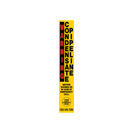 Warning Condensate Pipeline Yellow Marker Decal