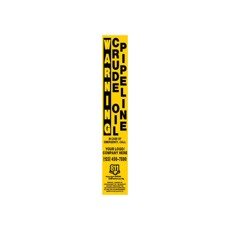 Warning Crude Oil Pipeline Custom Pipeline Marker Decal