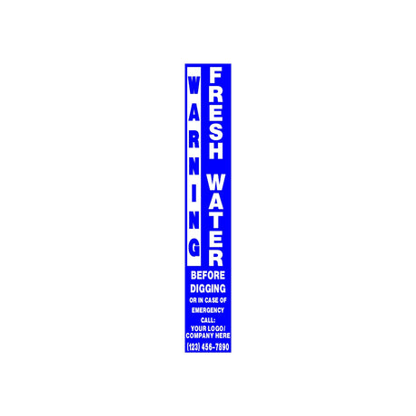 Warning fresh water Pipeline marker Decal