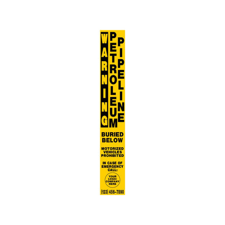 Warning Petroleum Pipeline Yellow Marker Decal